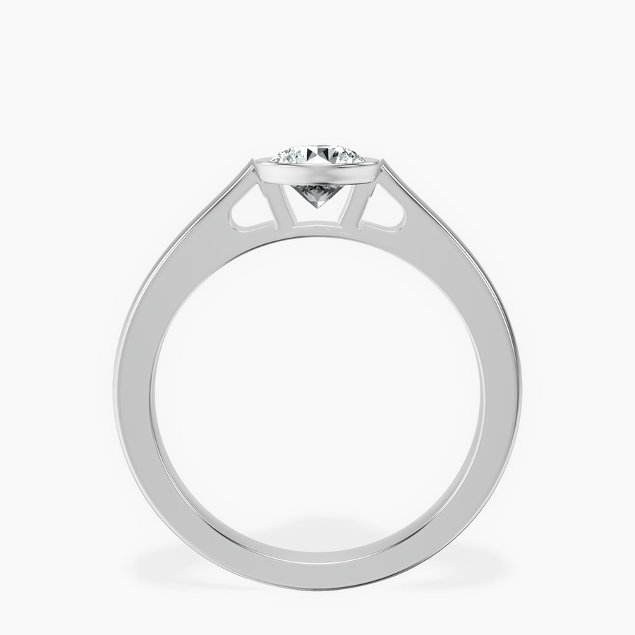 Platinum Bezel Set Solitaire Lab Diamond Ring side right image one