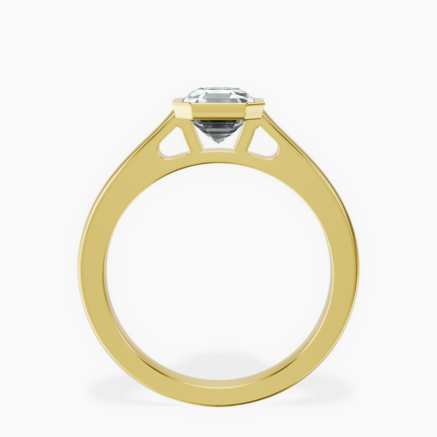 10kt Yellow Gold Bezel Set Solitaire Lab Diamond Ring side right image one