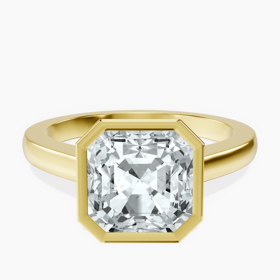 10kt Yellow Gold Bezel Set Solitaire Lab Diamond Ring front image