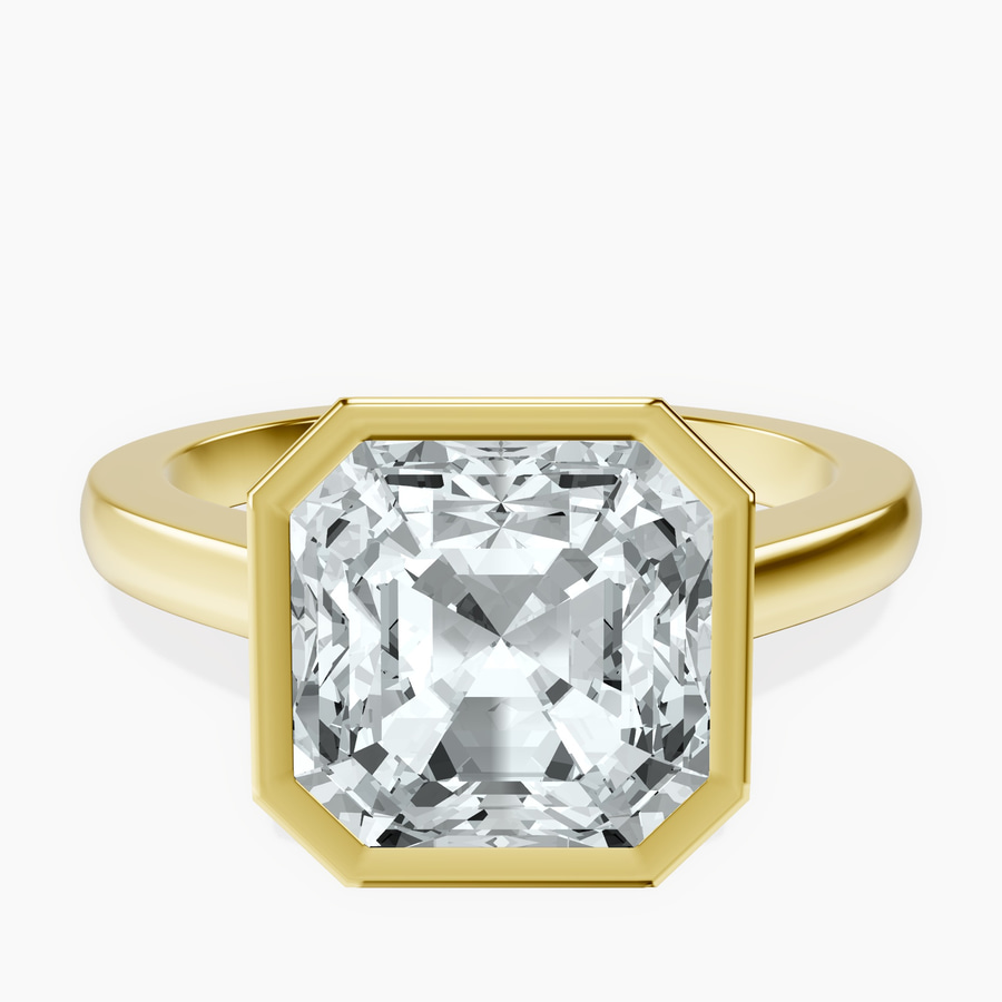 14kt Yellow Gold Bezel Set Solitaire Lab Diamond Ring front image