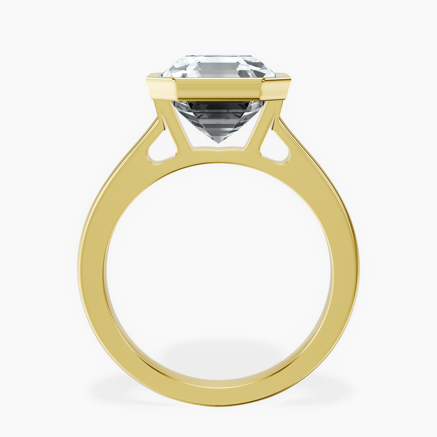14kt Yellow Gold Bezel Set Solitaire Lab Diamond Ring side right image one