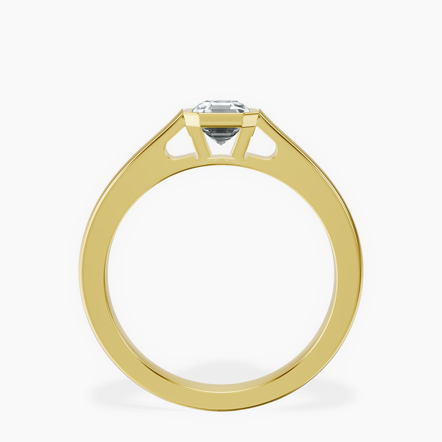 10kt Yellow Gold Bezel Set Solitaire Lab Diamond Ring side right image one