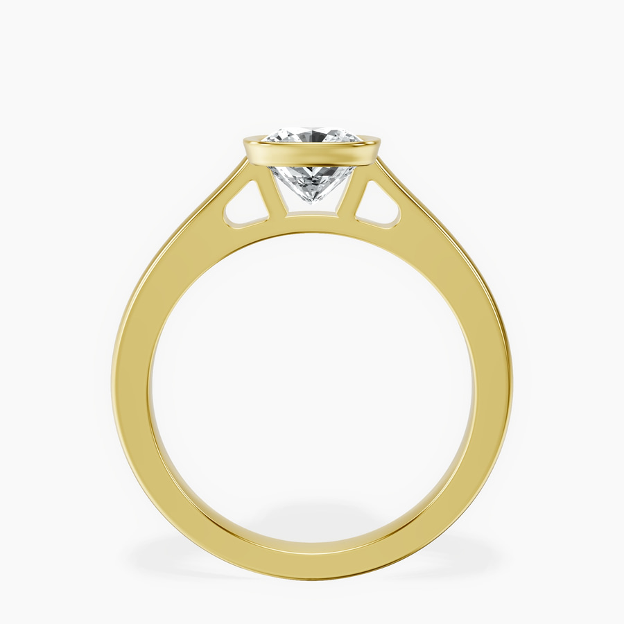 14kt Yellow Gold Bezel Set Solitaire Lab Diamond Ring side right image one