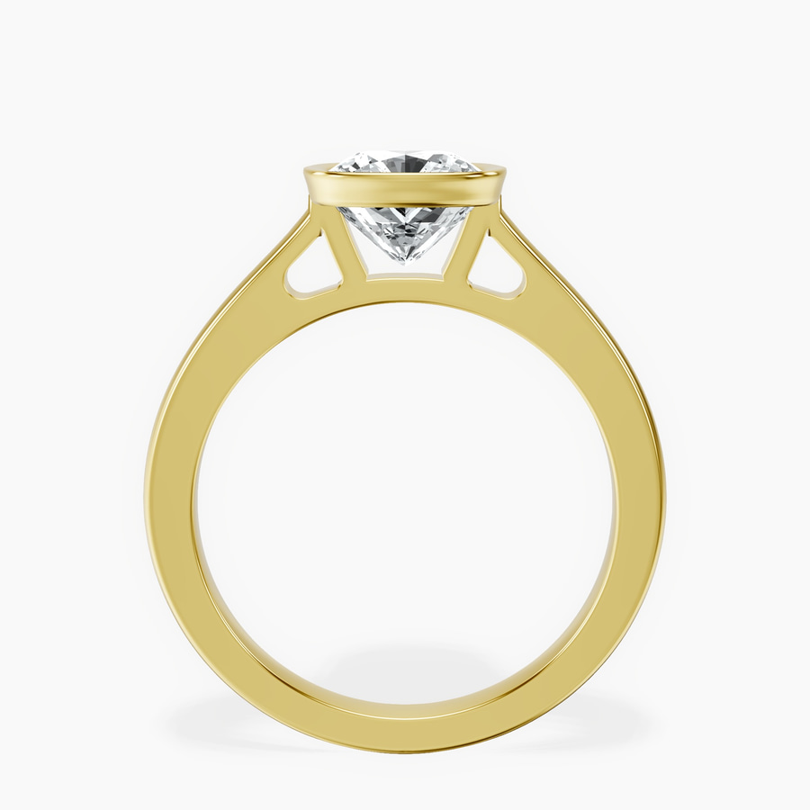 9ct Yellow Gold Bezel Set Solitaire Lab Diamond Ring side right image one