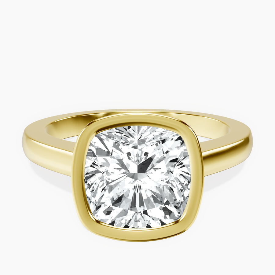 14kt Yellow Gold Bezel Set Solitaire Lab Diamond Ring front image