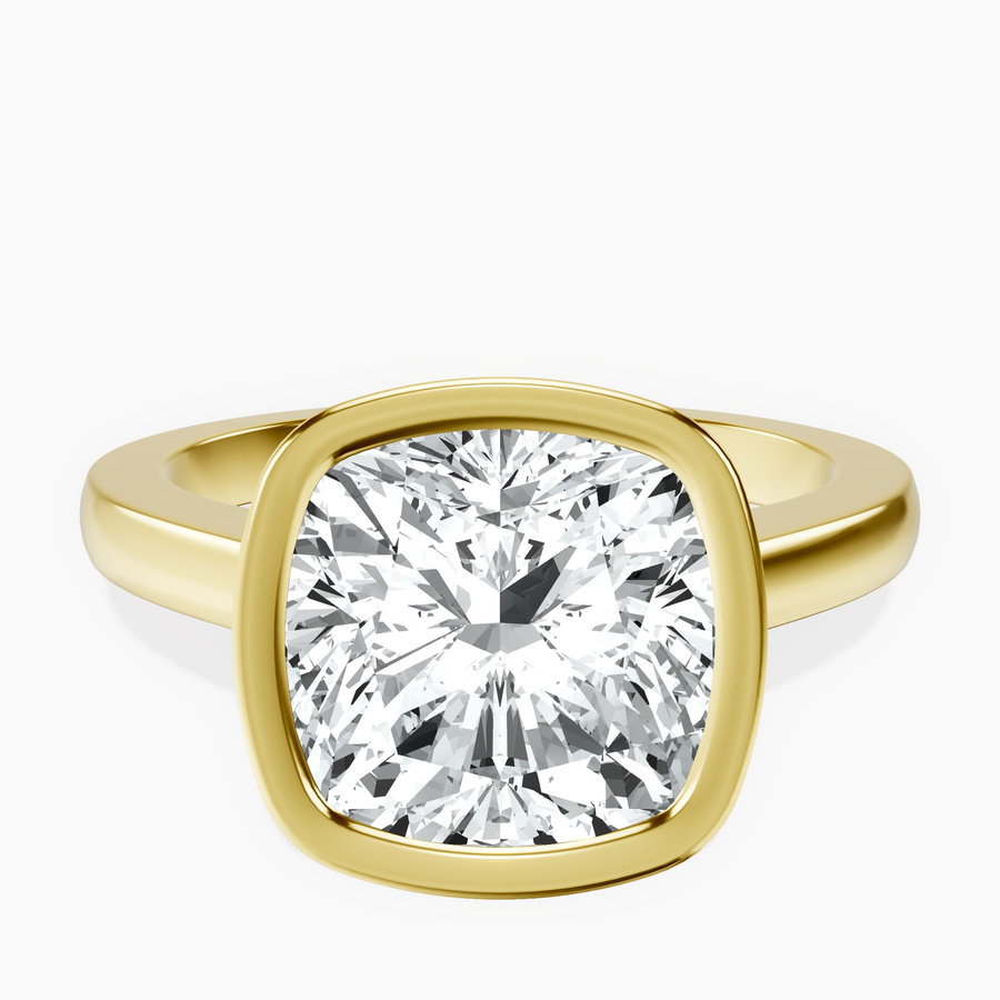 18kt Yellow Gold Bezel Set Solitaire Lab Diamond Ring front image