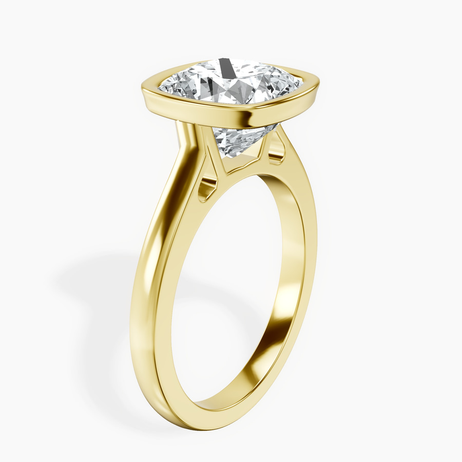 18kt Yellow Gold Bezel Set Solitaire Lab Diamond Ring standing product image one