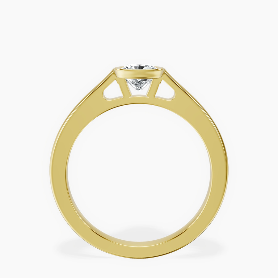 18kt Yellow Gold Bezel Set Solitaire Lab Diamond Ring side right image one