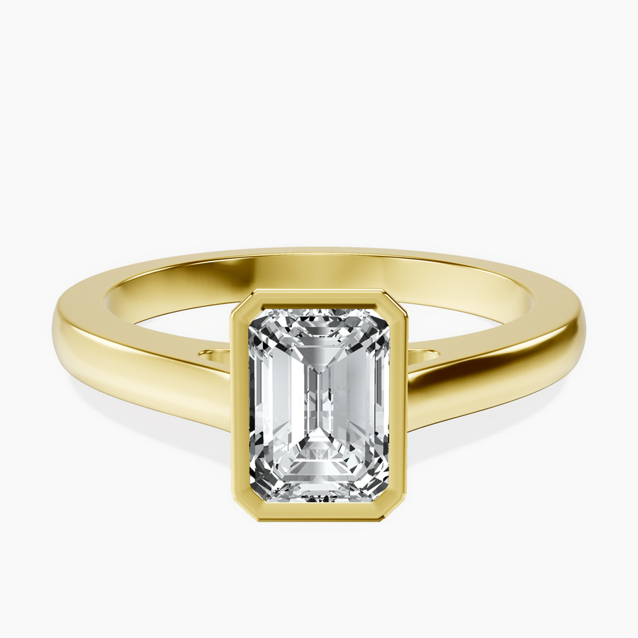 14kt Yellow Gold Bezel Set Solitaire Lab Diamond Ring front image
