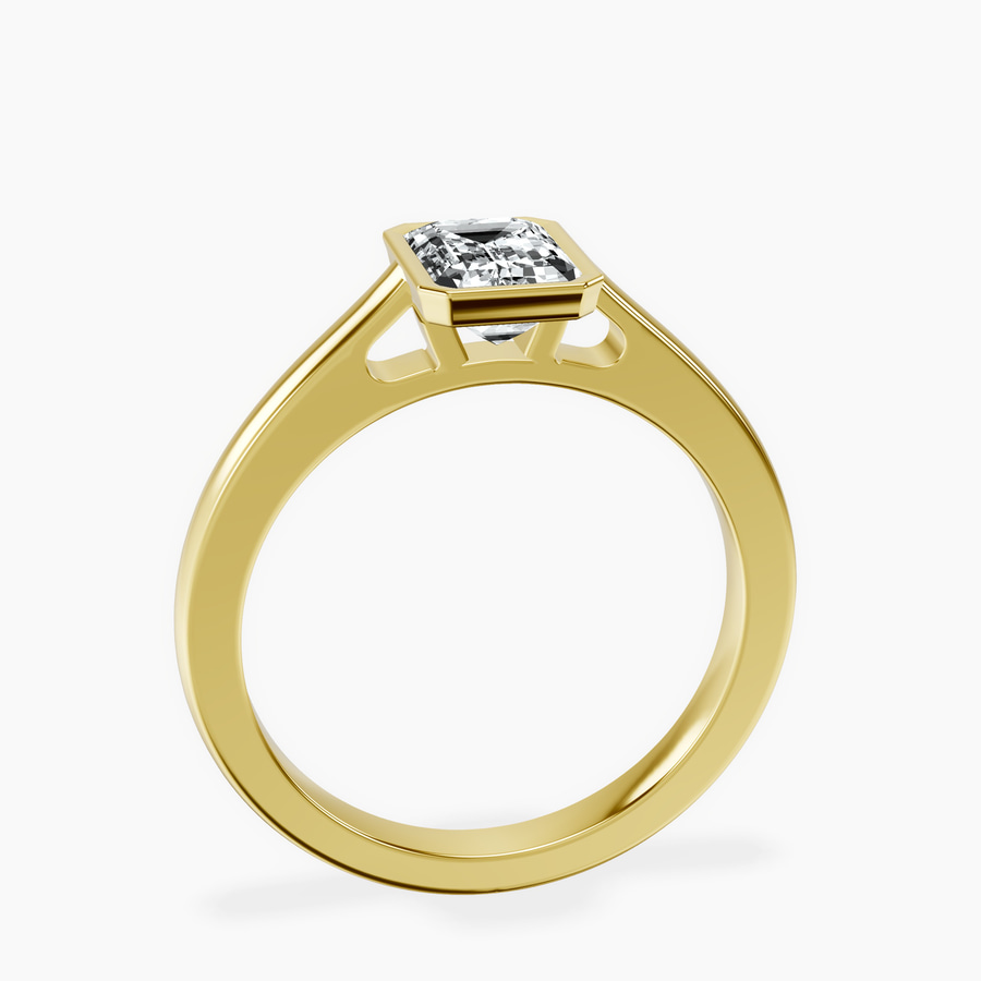 14kt Yellow Gold Bezel Set Solitaire Lab Diamond Ring side right image one