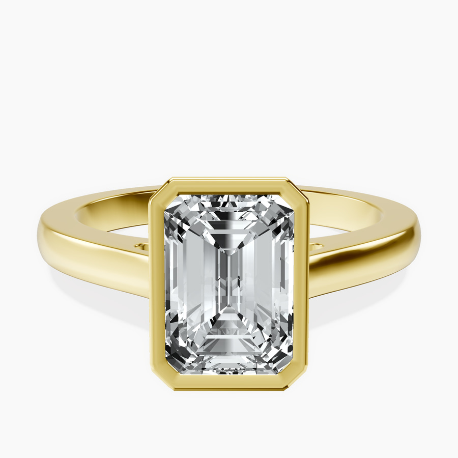 18kt Yellow Gold Bezel Set Solitaire Lab Diamond Ring front image