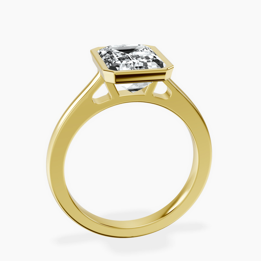 10kt Yellow Gold Bezel Set Solitaire Lab Diamond Ring side right image one