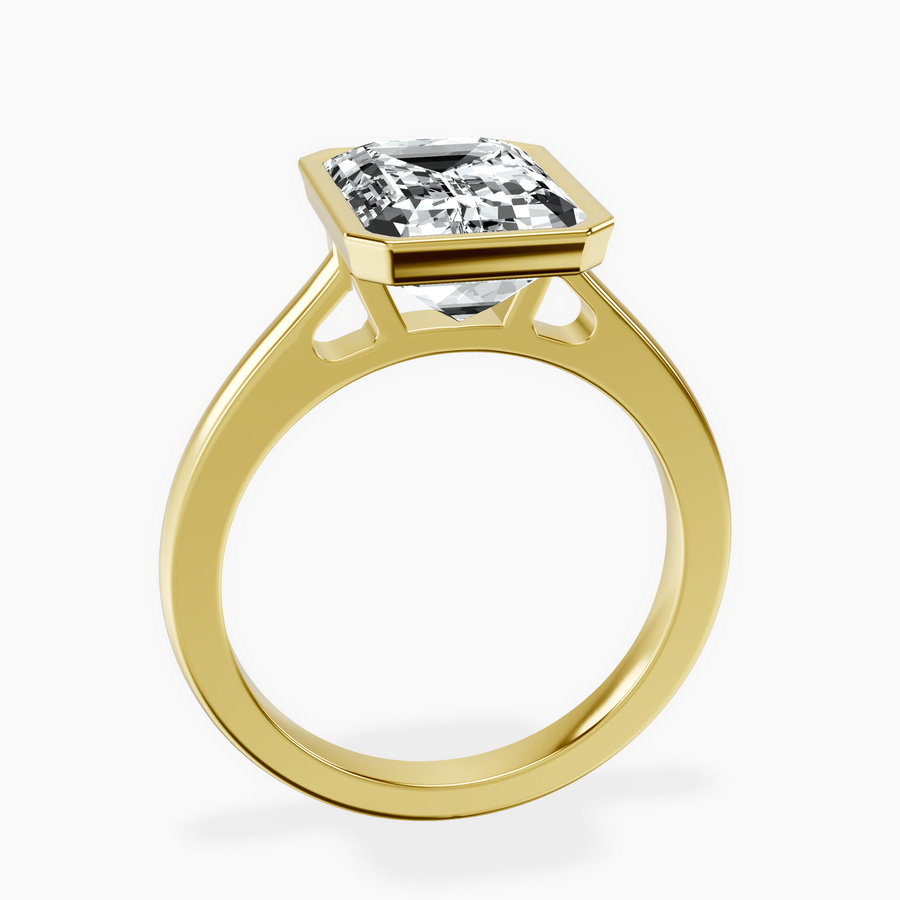 14kt Yellow Gold Bezel Set Solitaire Lab Diamond Ring side right image one