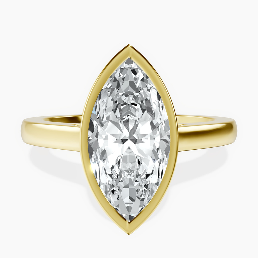 14kt Yellow Gold Bezel Set Solitaire Lab Diamond Ring front image