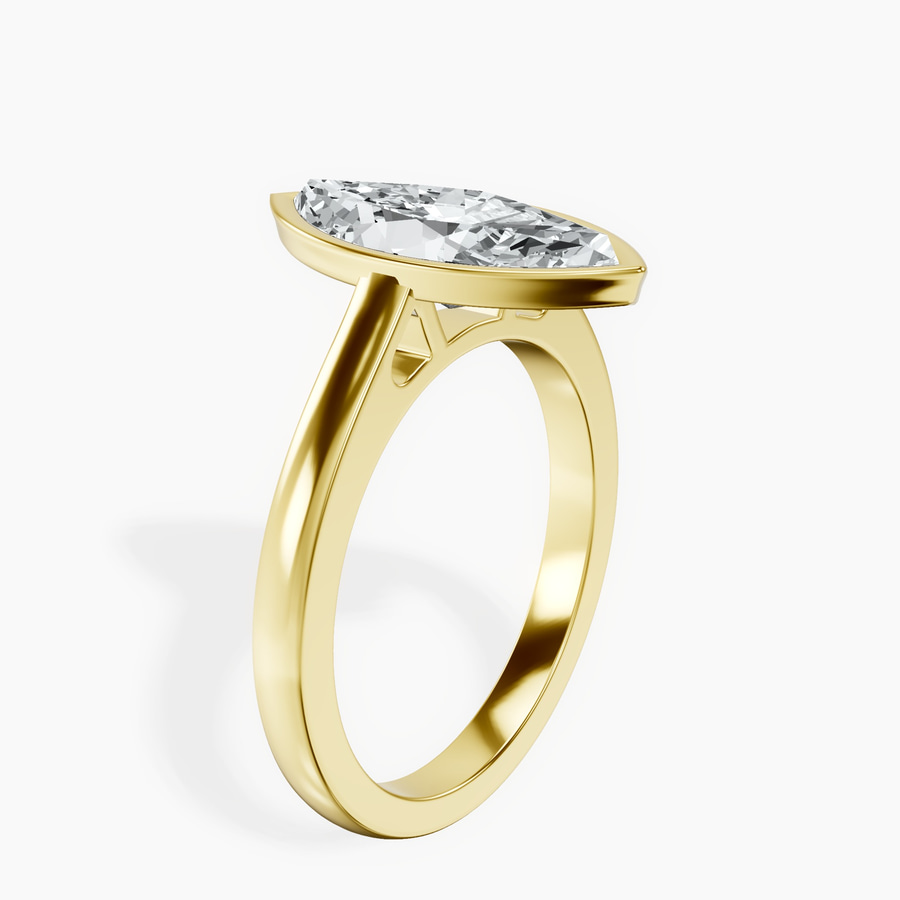14kt Yellow Gold Bezel Set Solitaire Lab Diamond Ring standing product image one