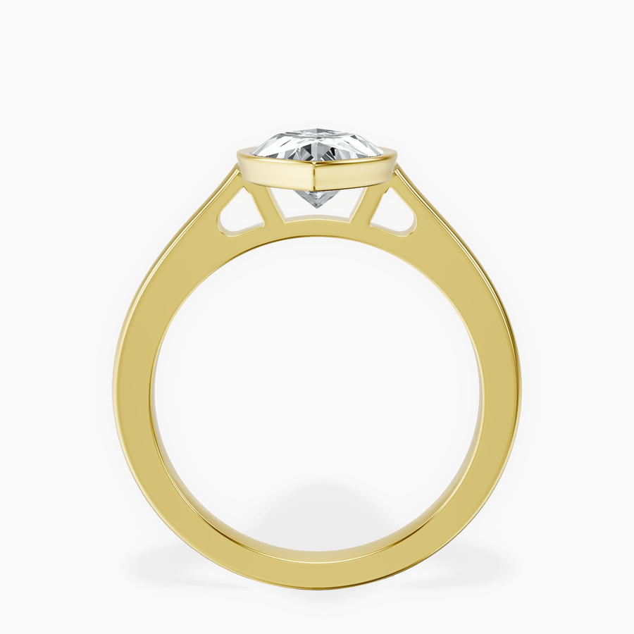 14kt Yellow Gold Bezel Set Solitaire Lab Diamond Ring side right image one