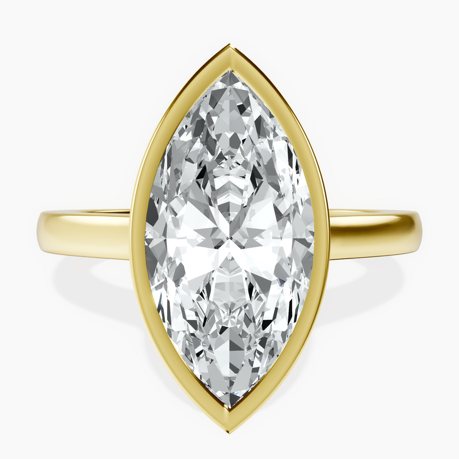 14kt Yellow Gold Bezel Set Solitaire Lab Diamond Ring front image