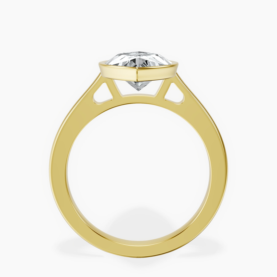 14kt Yellow Gold Bezel Set Solitaire Lab Diamond Ring side right image one