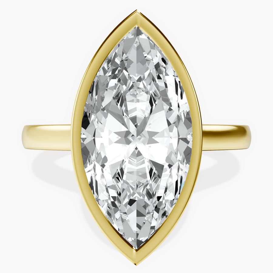 10kt Yellow Gold Bezel Set Solitaire Lab Diamond Ring front image