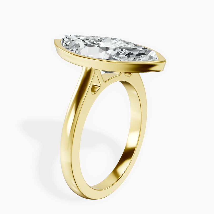 18kt Yellow Gold Bezel Set Solitaire Lab Diamond Ring standing product image one