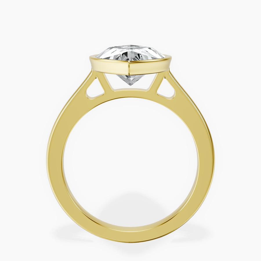 18kt Yellow Gold Bezel Set Solitaire Lab Diamond Ring side right image one