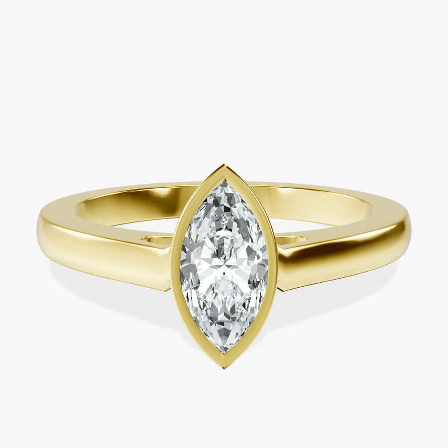 10kt Yellow Gold Bezel Set Solitaire Lab Diamond Ring front image