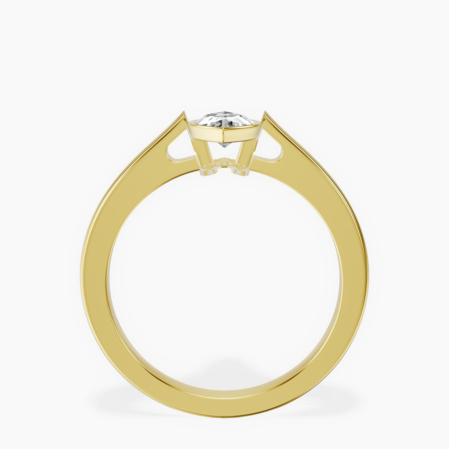 10kt Yellow Gold Bezel Set Solitaire Lab Diamond Ring side right image one
