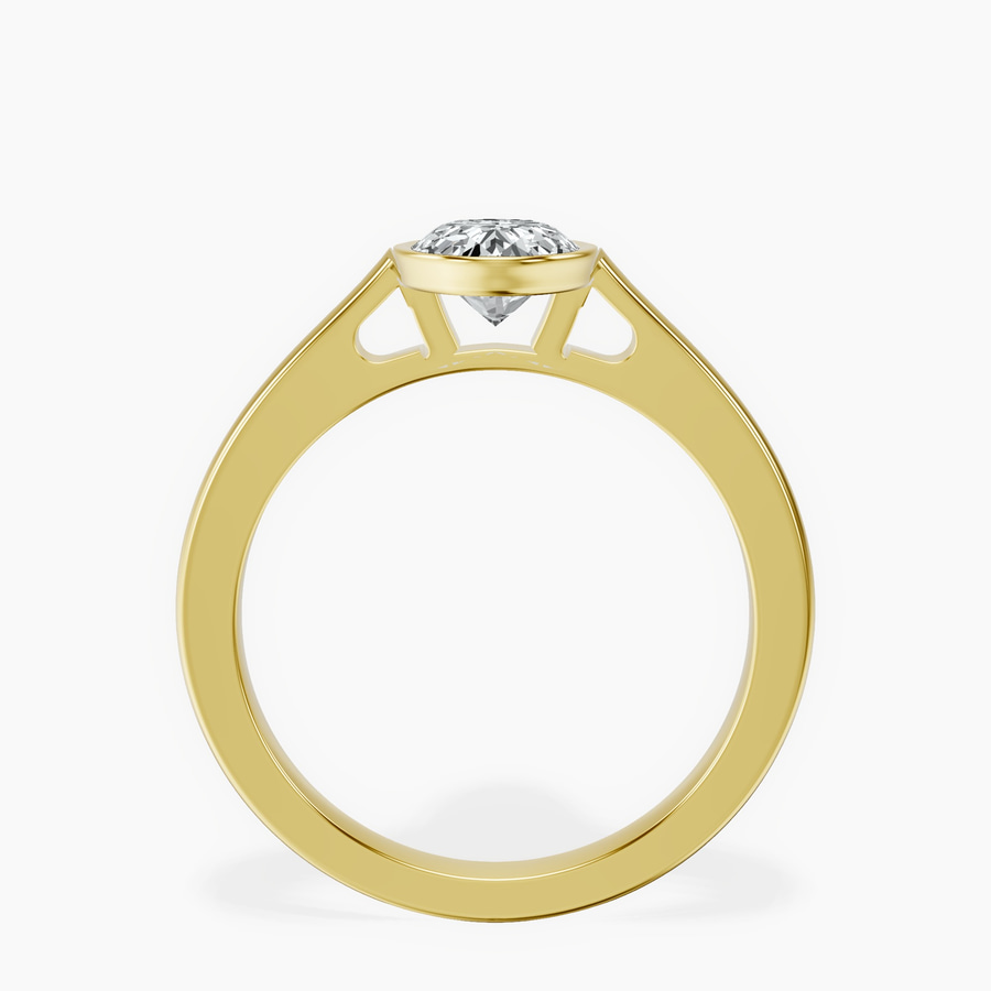 14kt Yellow Gold Bezel Set Solitaire Lab Diamond Ring side right image one