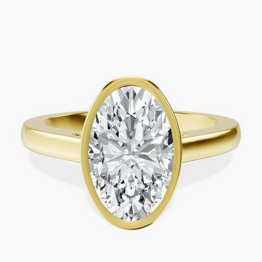 10kt Yellow Gold Bezel Set Solitaire Lab Diamond Ring front image