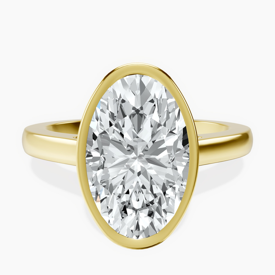18kt Yellow Gold Bezel Set Solitaire Lab Diamond Ring front image