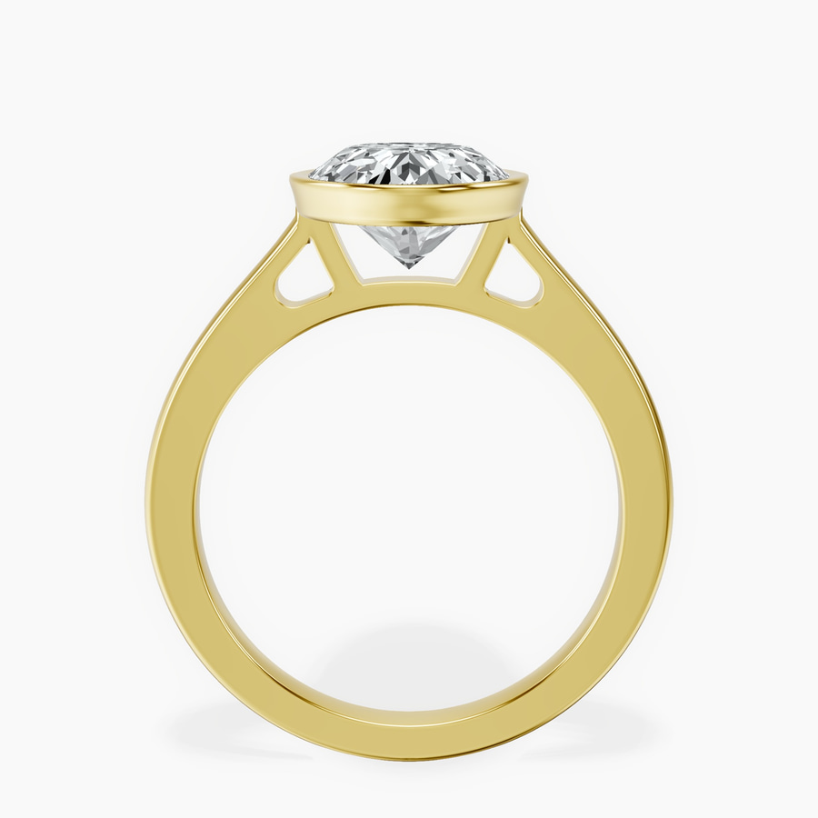 18kt Yellow Gold Bezel Set Solitaire Lab Diamond Ring side right image one