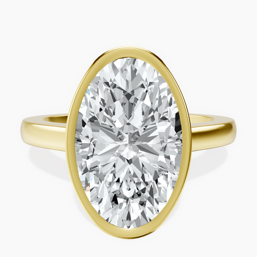14kt Yellow Gold Bezel Set Solitaire Lab Diamond Ring front image