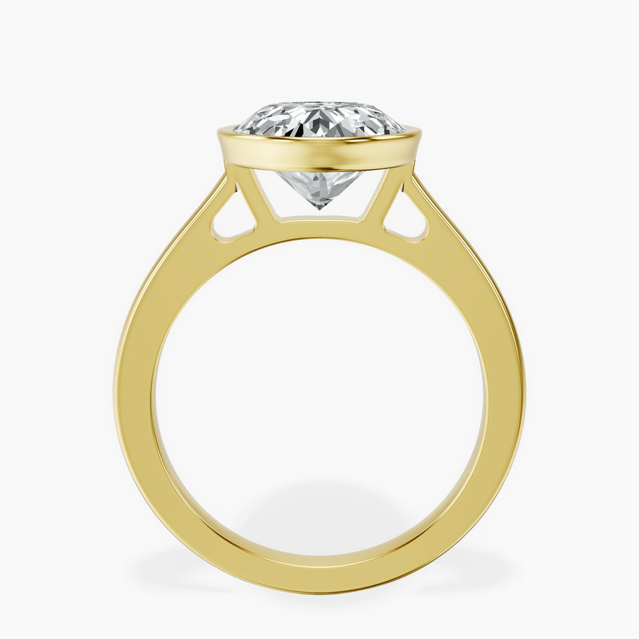 14kt Yellow Gold Bezel Set Solitaire Lab Diamond Ring side right image one
