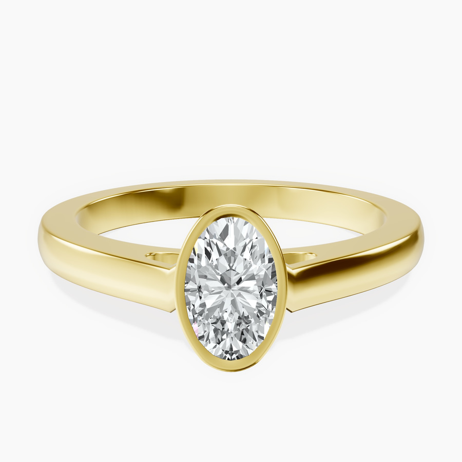 18kt Yellow Gold Bezel Set Solitaire Lab Diamond Ring front image