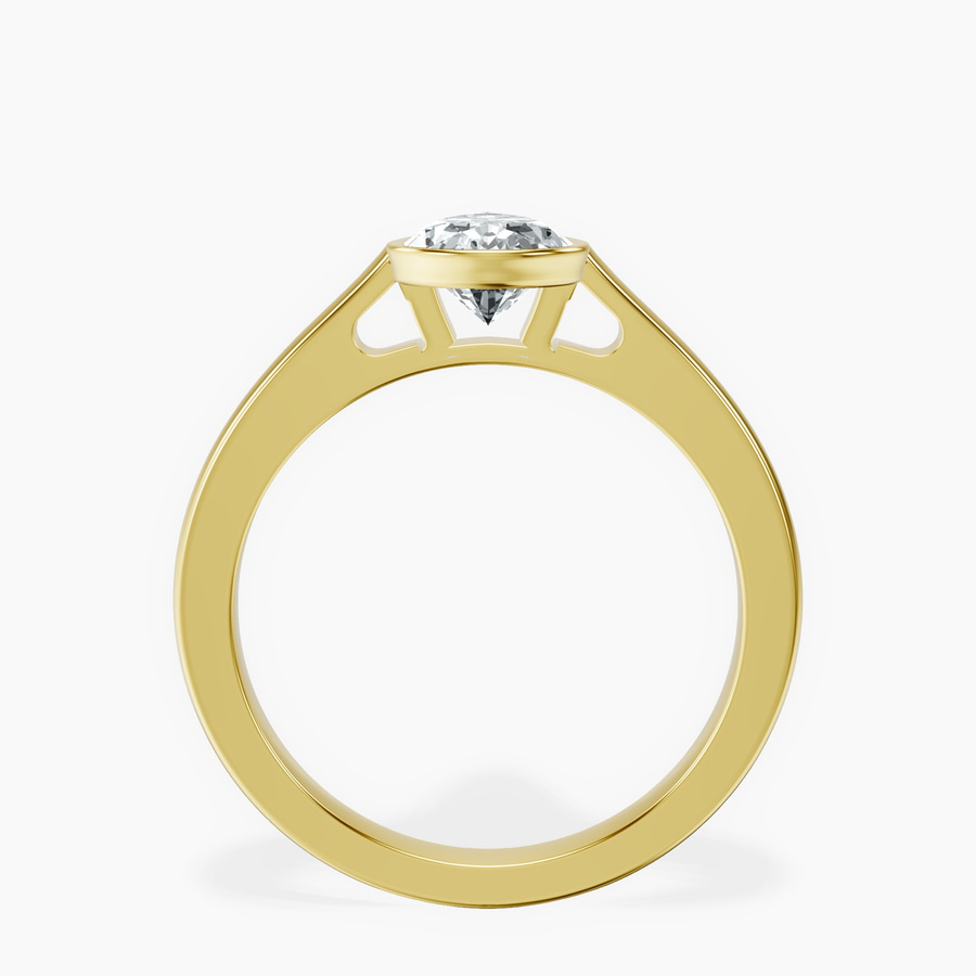 18kt Yellow Gold Bezel Set Solitaire Lab Diamond Ring side right image one