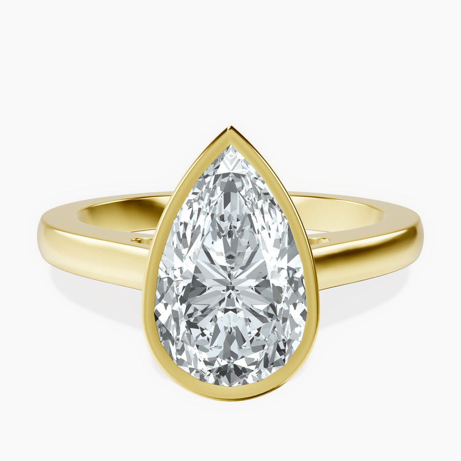 10kt Yellow Gold Bezel Set Solitaire Lab Diamond Ring front image