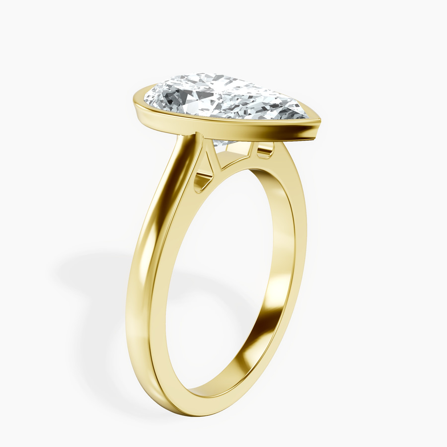 14kt Yellow Gold Bezel Set Solitaire Lab Diamond Ring standing product image one