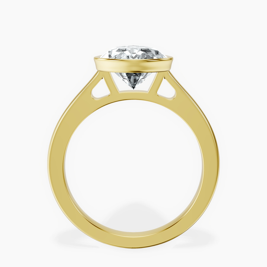 14kt Yellow Gold Bezel Set Solitaire Lab Diamond Ring side right image one