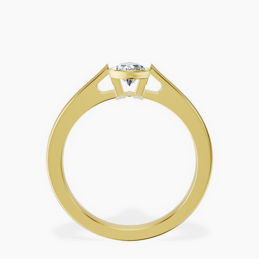 14kt Yellow Gold Bezel Set Solitaire Lab Diamond Ring side right image one