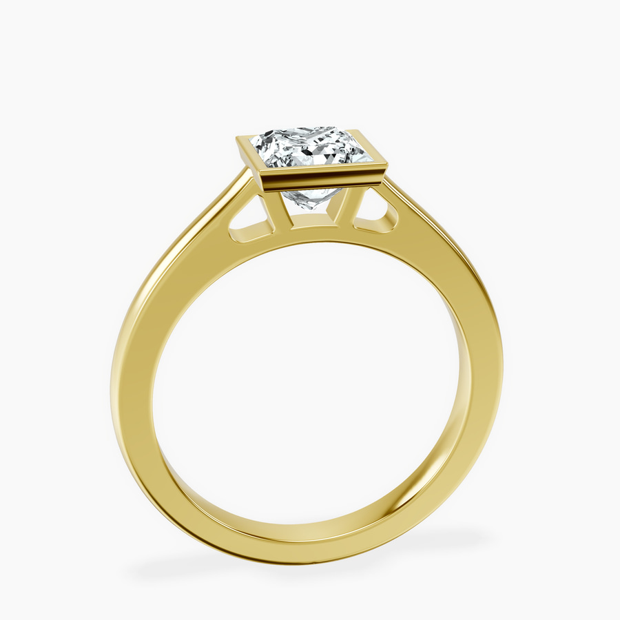14kt Yellow Gold Bezel Set Solitaire Lab Diamond Ring side right image one