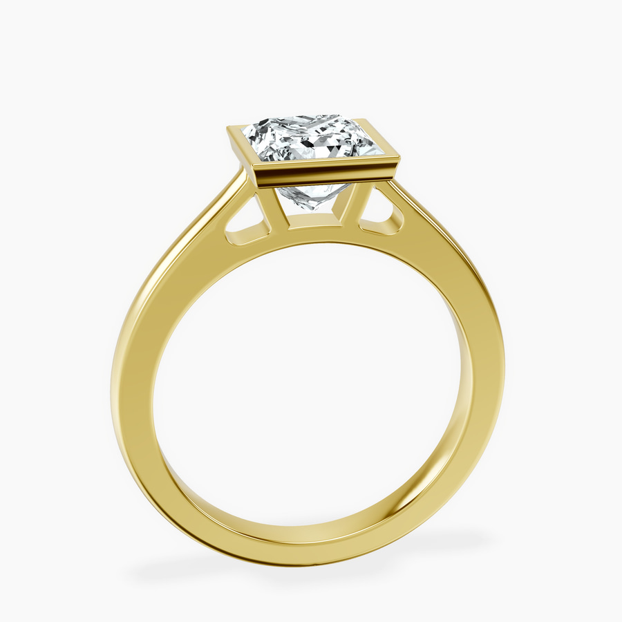18ct Yellow Gold Bezel Set Solitaire Lab Diamond Ring side right image one
