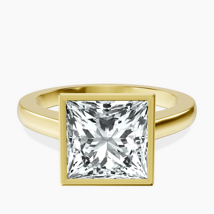 18kt Yellow Gold Bezel Set Solitaire Lab Diamond Ring front image