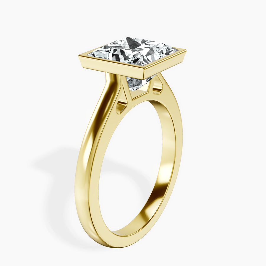 18kt Yellow Gold Bezel Set Solitaire Lab Diamond Ring standing product image one