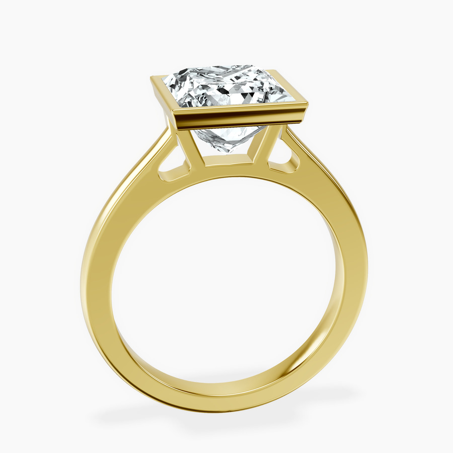 18kt Yellow Gold Bezel Set Solitaire Lab Diamond Ring side right image one