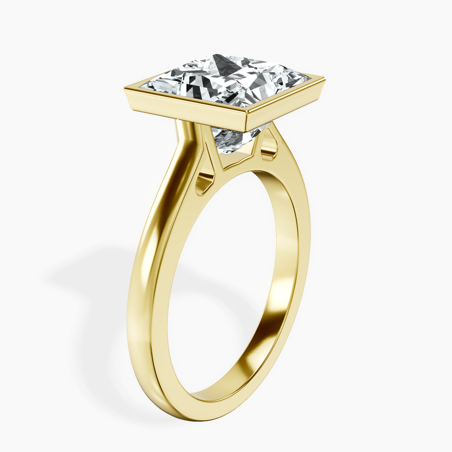 18kt Yellow Gold Bezel Set Solitaire Lab Diamond Ring standing product image one