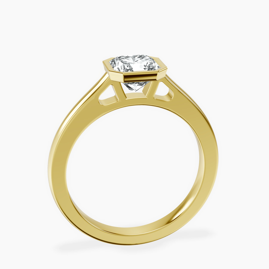 18kt Yellow Gold Bezel Set Solitaire Lab Diamond Ring side right image one