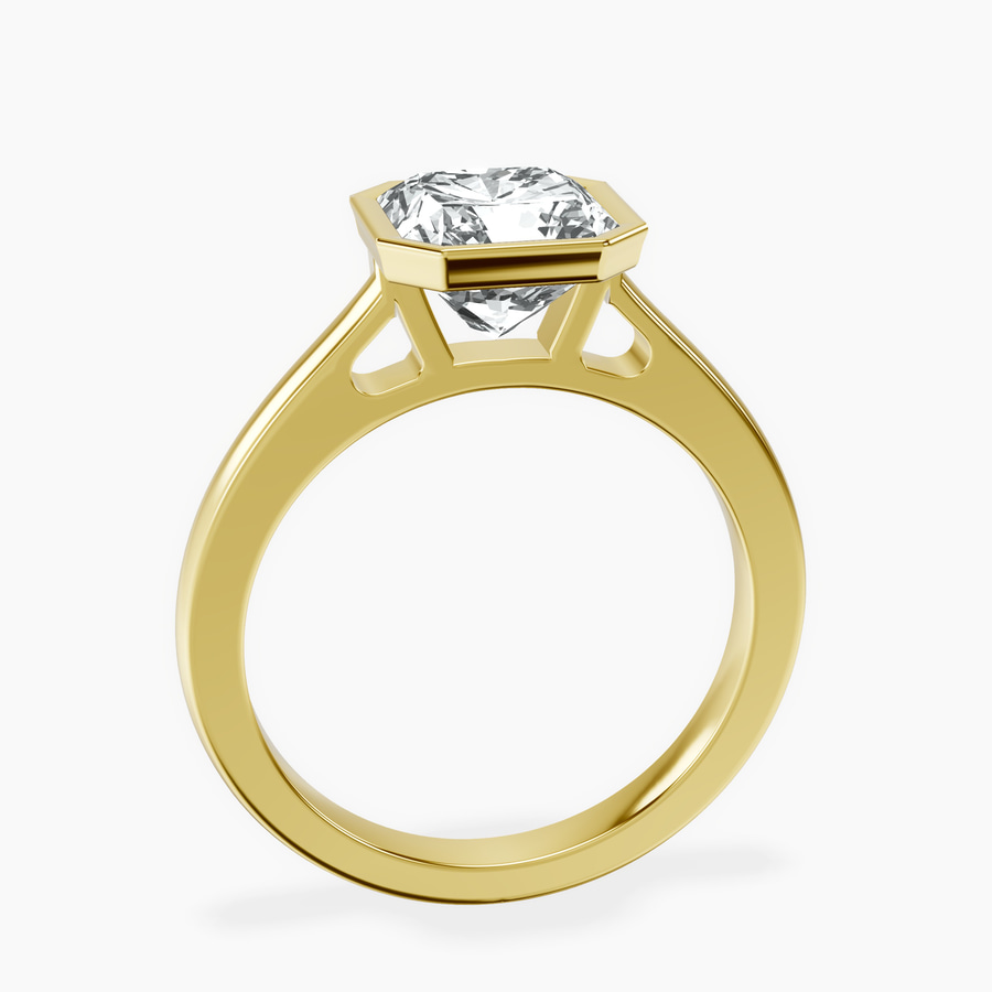 14kt Yellow Gold Bezel Set Solitaire Lab Diamond Ring side right image one