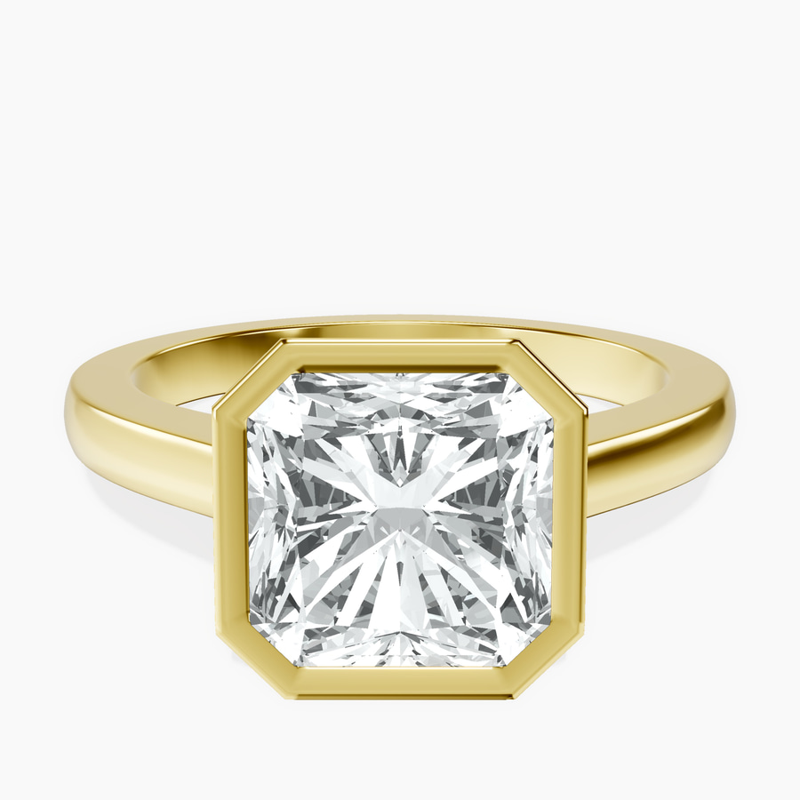 18kt Yellow Gold Bezel Set Solitaire Lab Diamond Ring front image