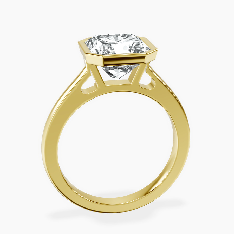 14kt Yellow Gold Bezel Set Solitaire Lab Diamond Ring side right image one