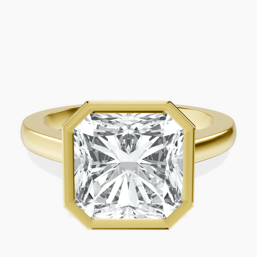 14kt Yellow Gold Bezel Set Solitaire Lab Diamond Ring front image